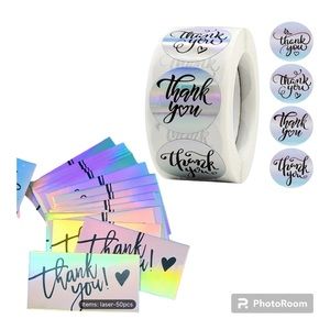 Thank You Cards And Stickers Bundle, 550 Piece, Sellers Bundle, Holographic
